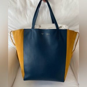 Celine Blue/Gold Cabas Tote